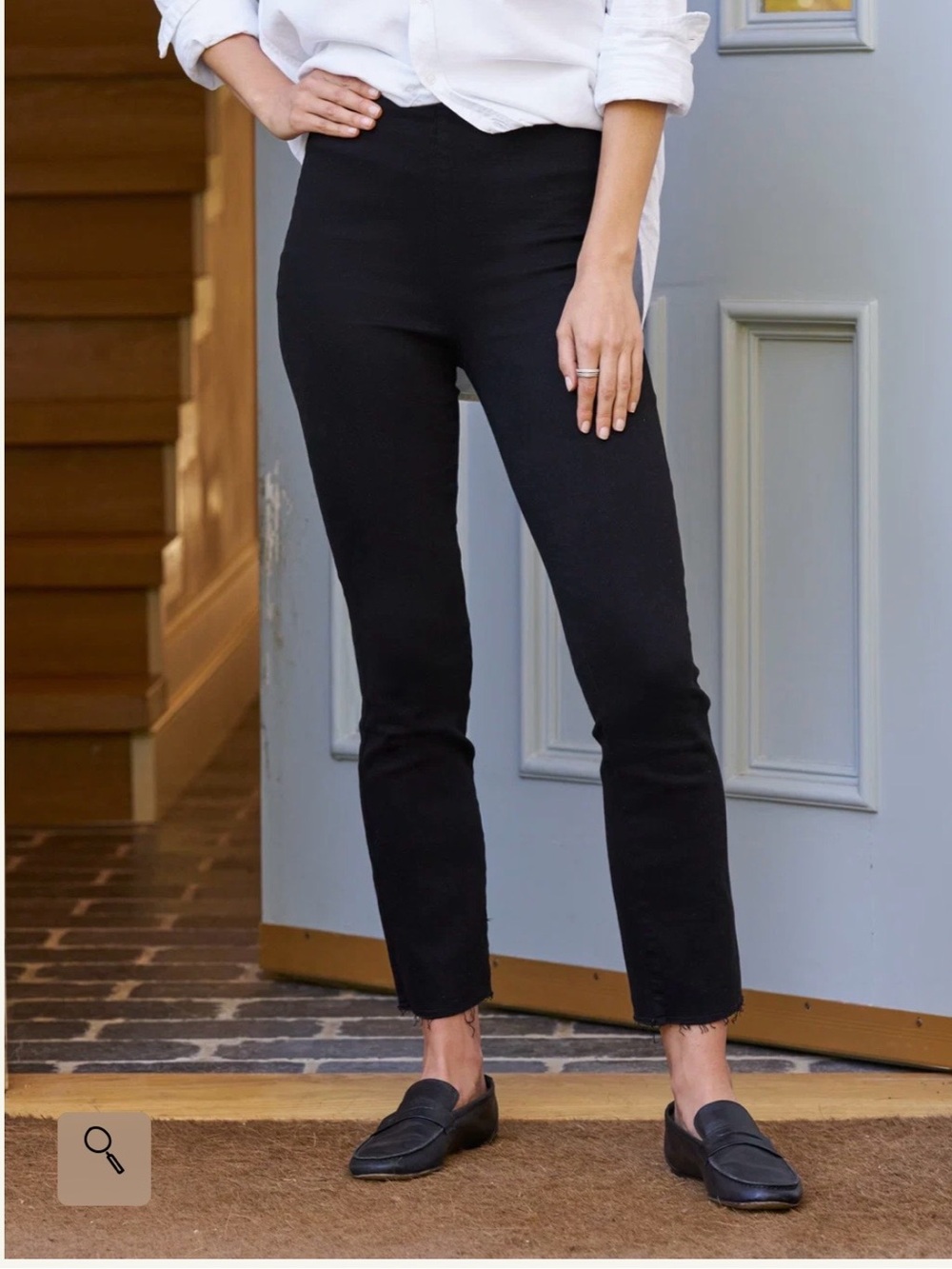 Frank & Eileen Black pull on jeans Cropped Slim Ankle Pants